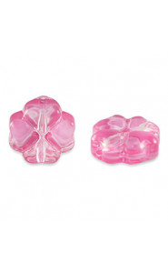 Glasperle 12mm Glücksklee - Red rose